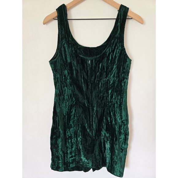 Vintage Y2K Rampage Green Crushed Velvet Bodycon Mini Dress M | 11 - Picture 2 of 5